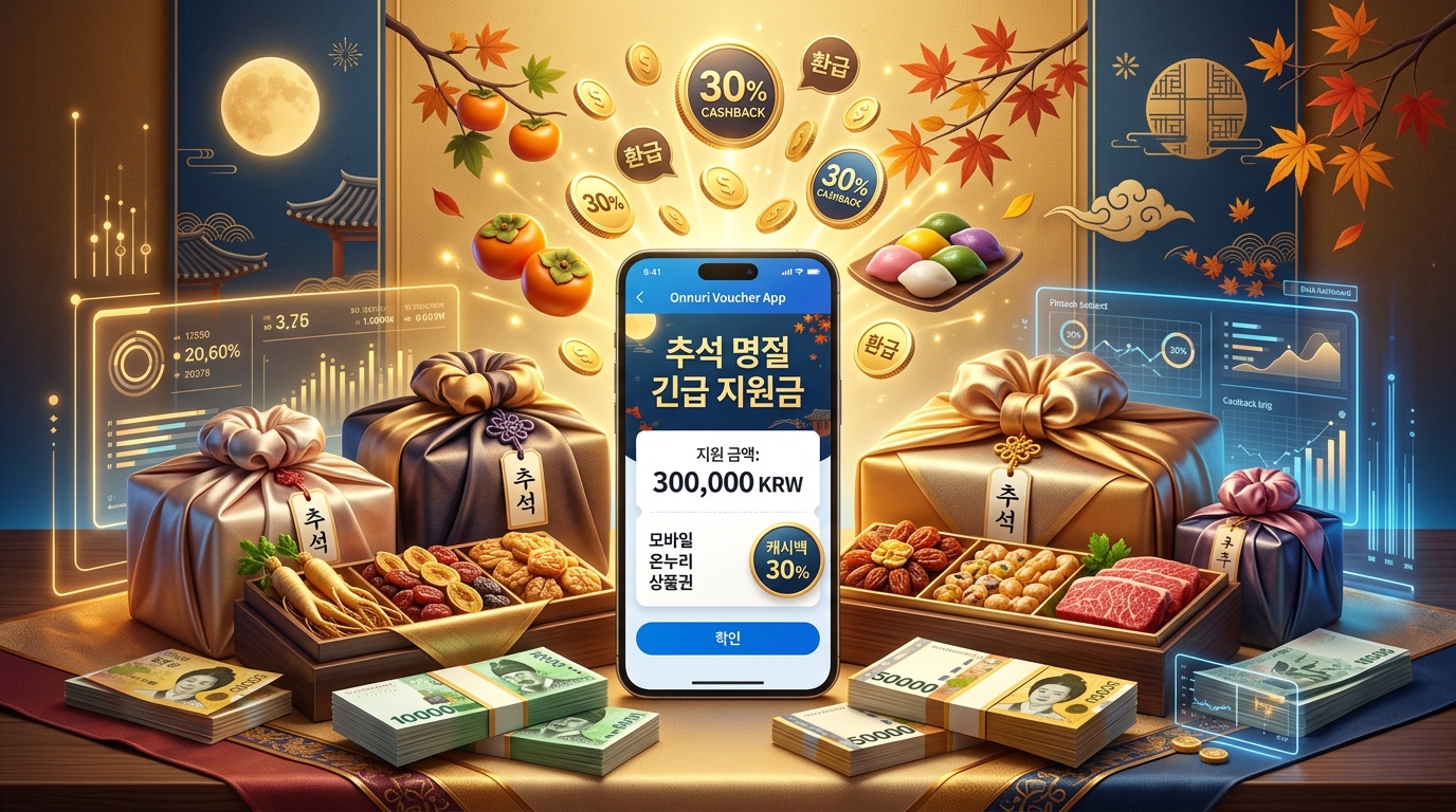 2026 추석 민생안정대책 총정리: 온누리상품권 15% 할인·전통시장 30% 환급 & 소상공인 43.4조·서민 4,800억 긴급자금 신청 가이드 (최신)